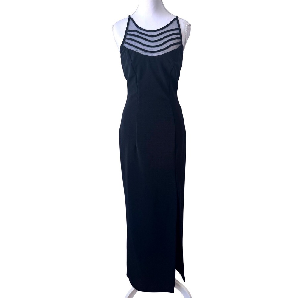 Vintage Dave & Johnny Gown Black Autumn Wedding Guest Dress Black Tie Sz Sm
